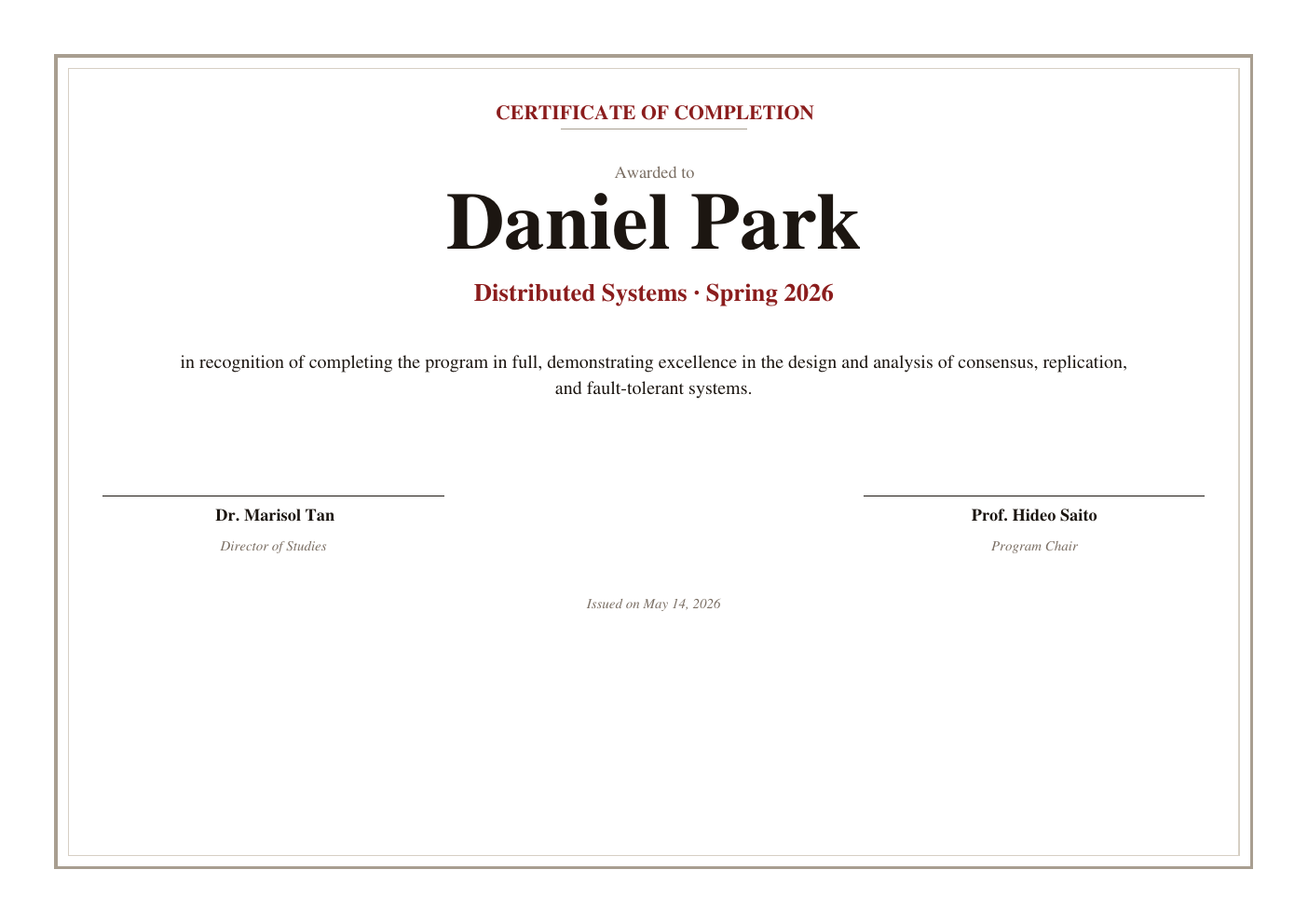 Certificate template